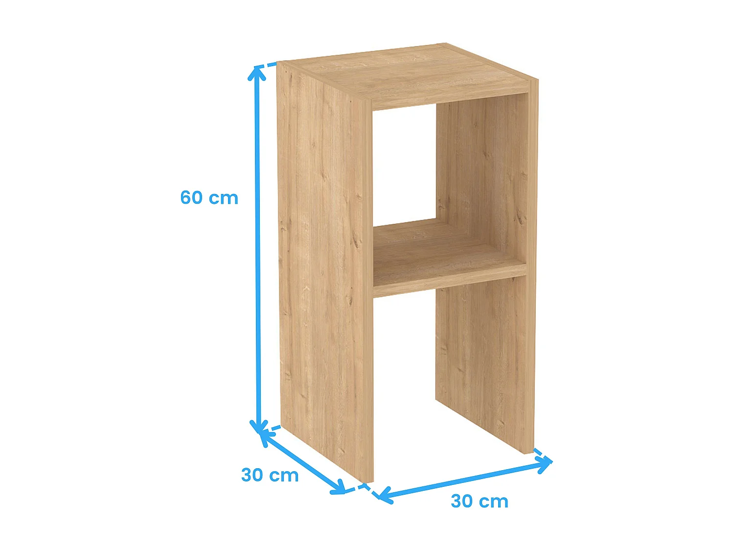 Mesita auxiliar Fesa salón o dormitorio 1 estante madera claro 60x30x30 cm