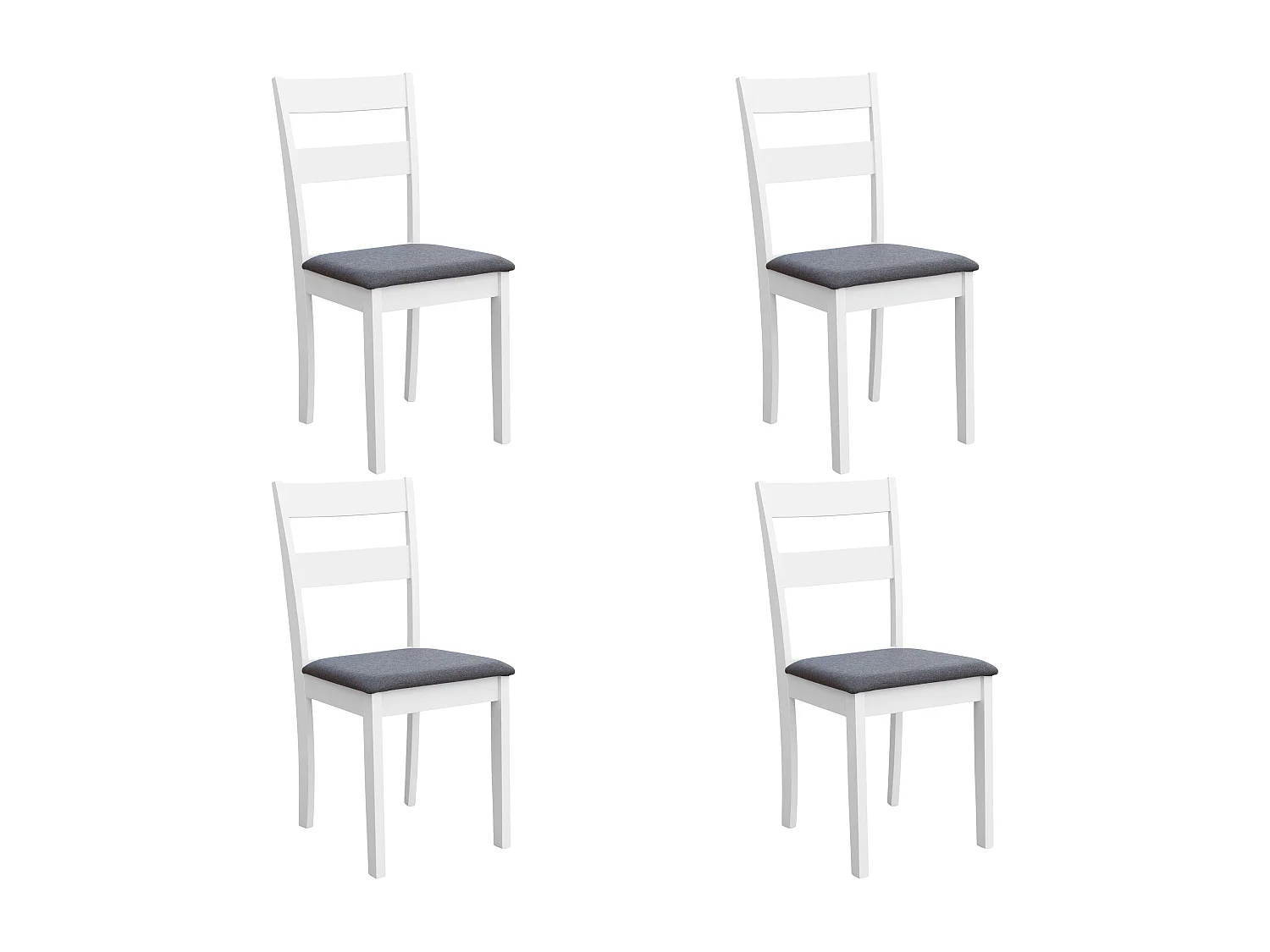 Pack de muebles de cocina Lita blanco y gris (4 sillas melamina tapizadas)