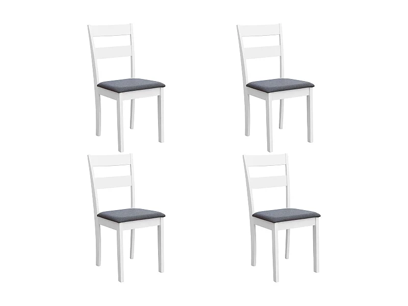 Pack de muebles de cocina Lita blanco y gris (4 sillas melamina tapizadas)