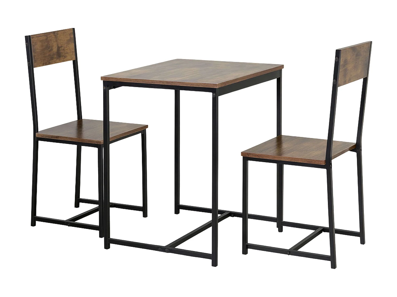 Mesa cocina 80x77x50 cm + 2 sillas roble cambrian/negro