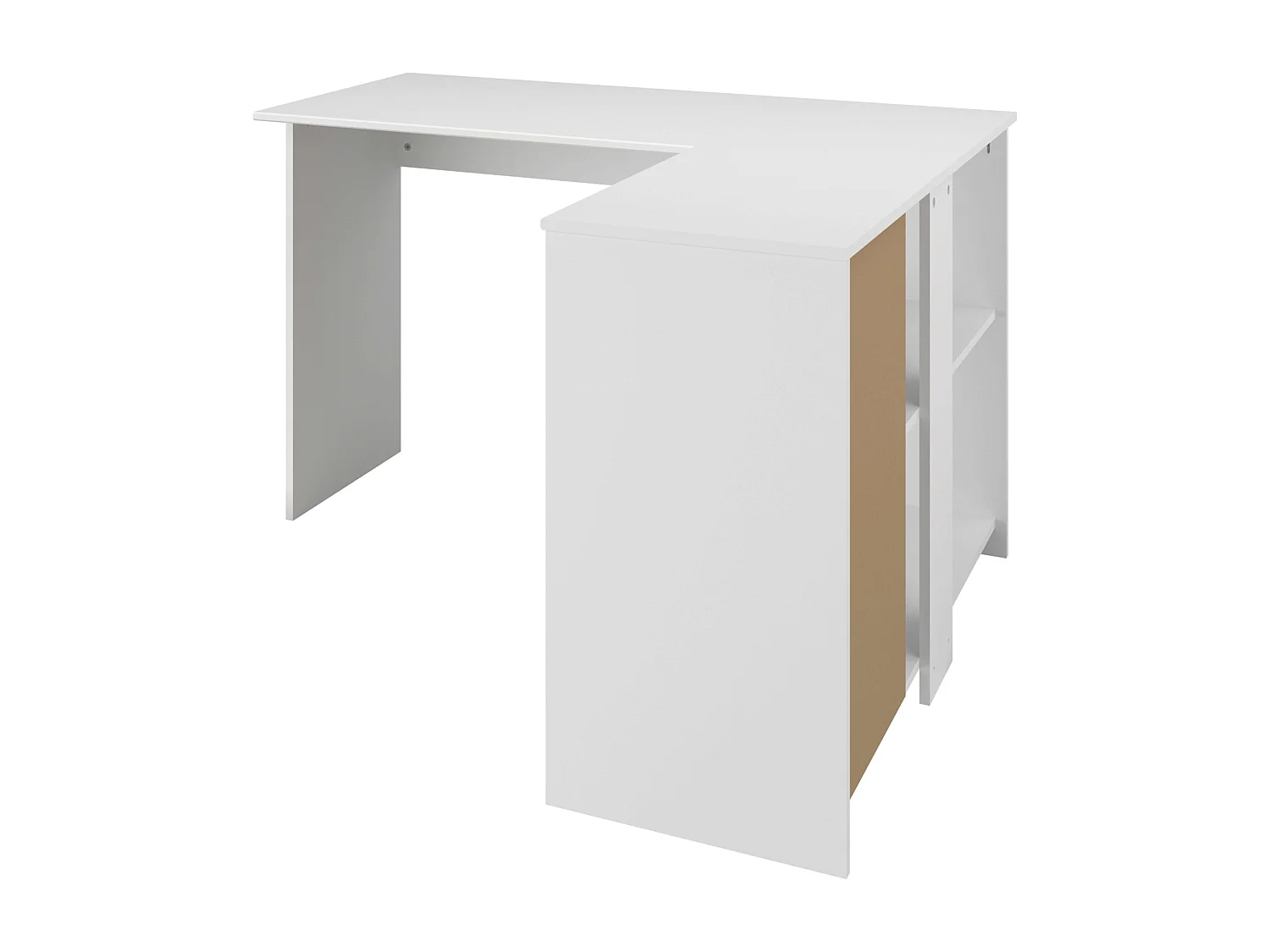 Escritorio esquina Finit 3 cajones blanco y roble Jackson 74,5x121,2x111 cm