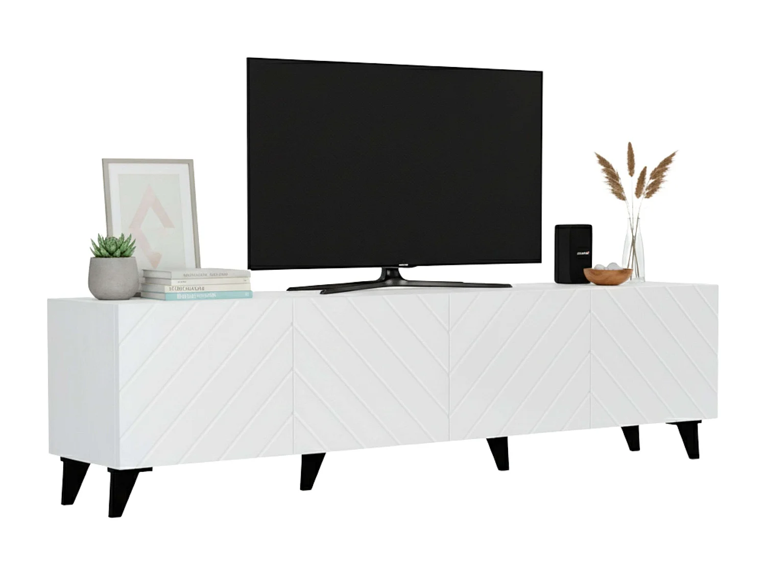 Mueble tv Josi 4 puertas abatibles y 8 espacios interiores 200x53,5x40 cm