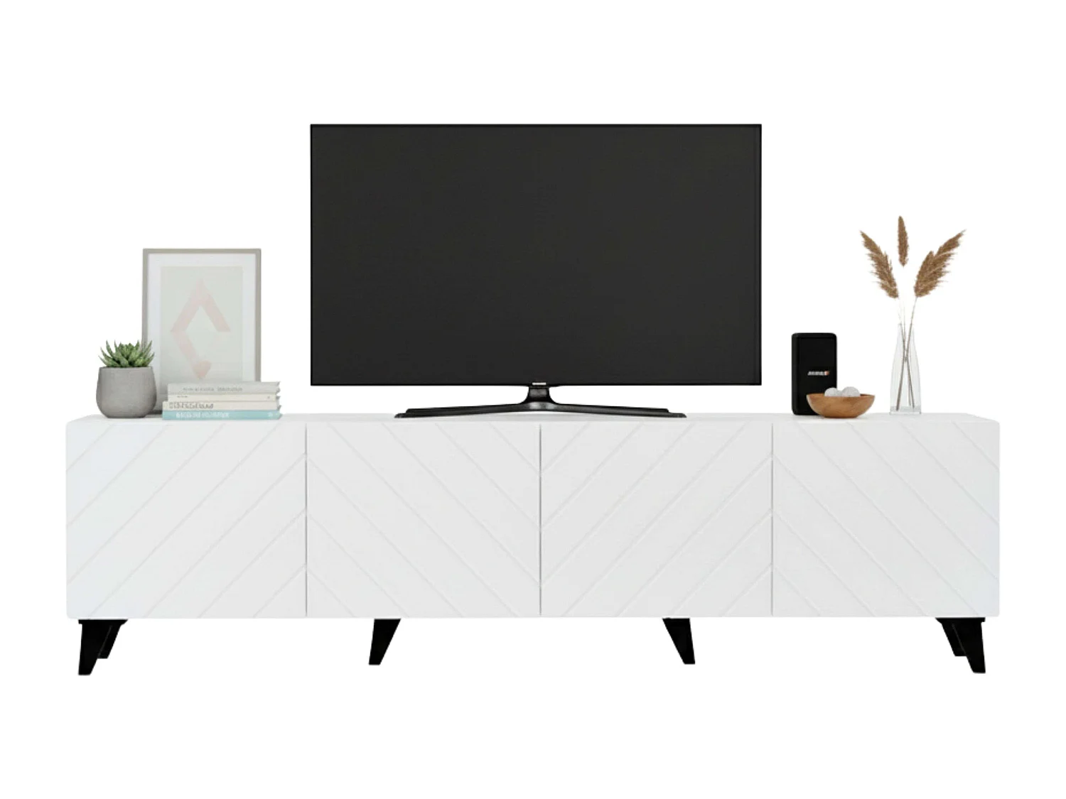 Mueble tv Josi 4 puertas abatibles y 8 espacios interiores 200x53,5x40 cm