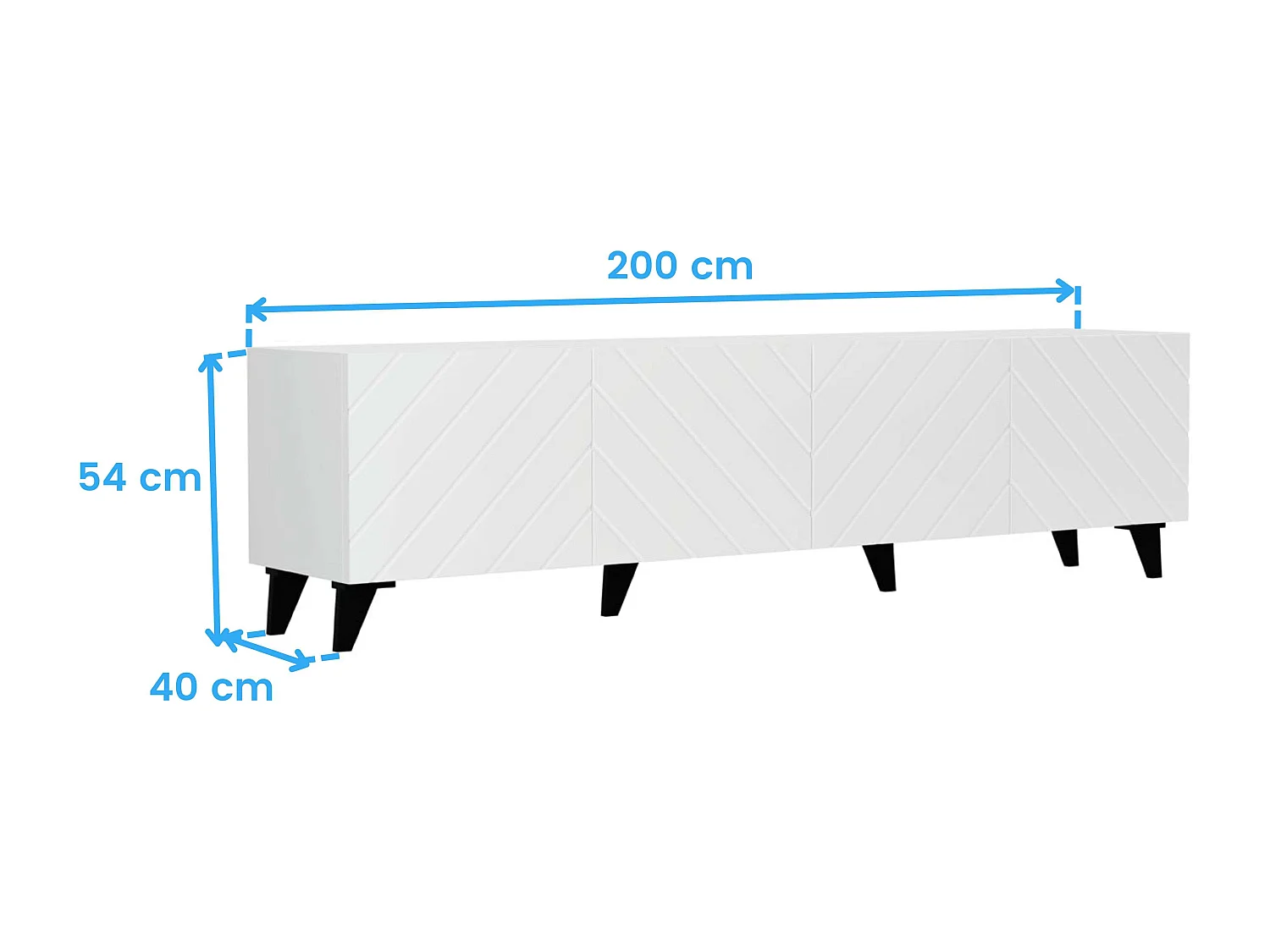 Mueble tv Josi 4 puertas abatibles y 8 espacios interiores 200x53,5x40 cm