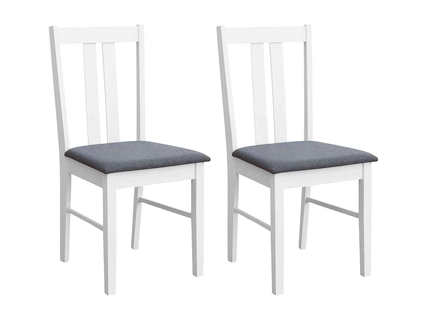 Pack mod. Classic blanco y gris melamina tapizado gris (2 sillas de cocina)