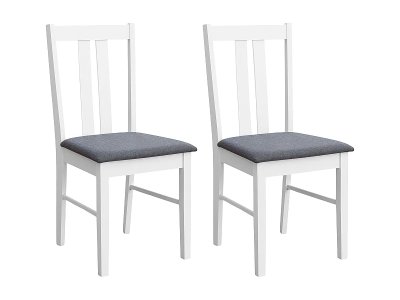 Pack mod. Classic blanco y gris melamina tapizado gris (2 sillas de cocina)