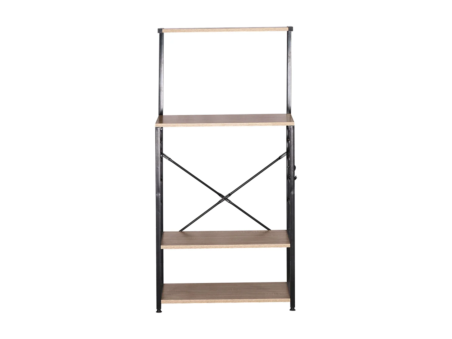 Mueble aux. cocina estantería 4 estantes roble cambrian/negro 76x123x40 cm