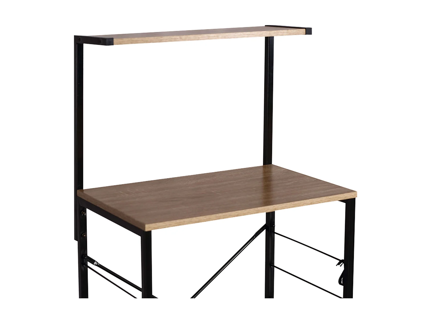 Mueble aux. cocina estantería 4 estantes roble cambrian/negro 76x123x40 cm