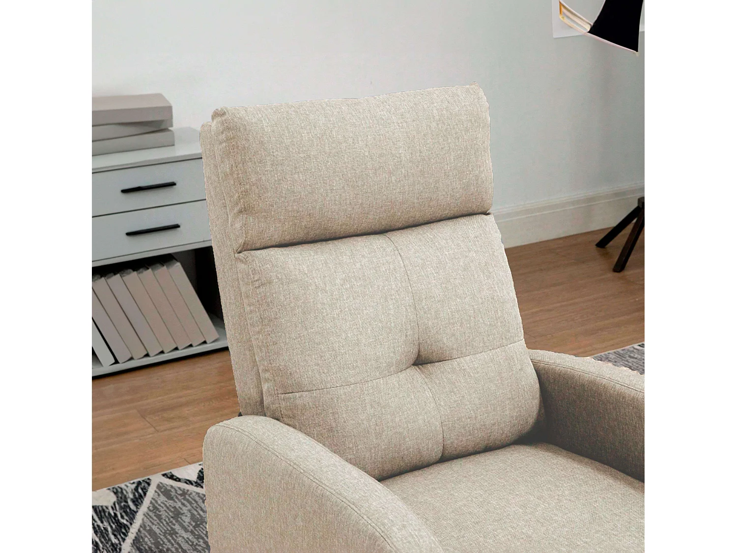 Sillón relax reclinable manual Denmark beige 67x98x87 cm muelles ensacados