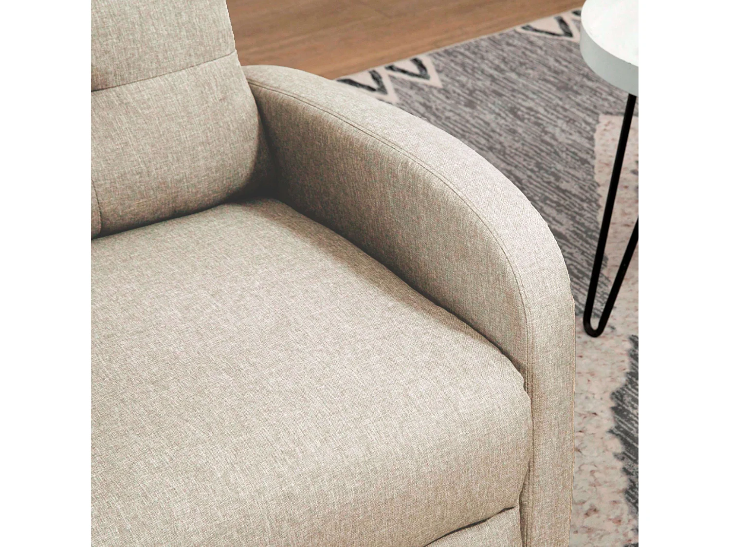 Sillón relax reclinable manual Denmark beige 67x98x87 cm muelles ensacados