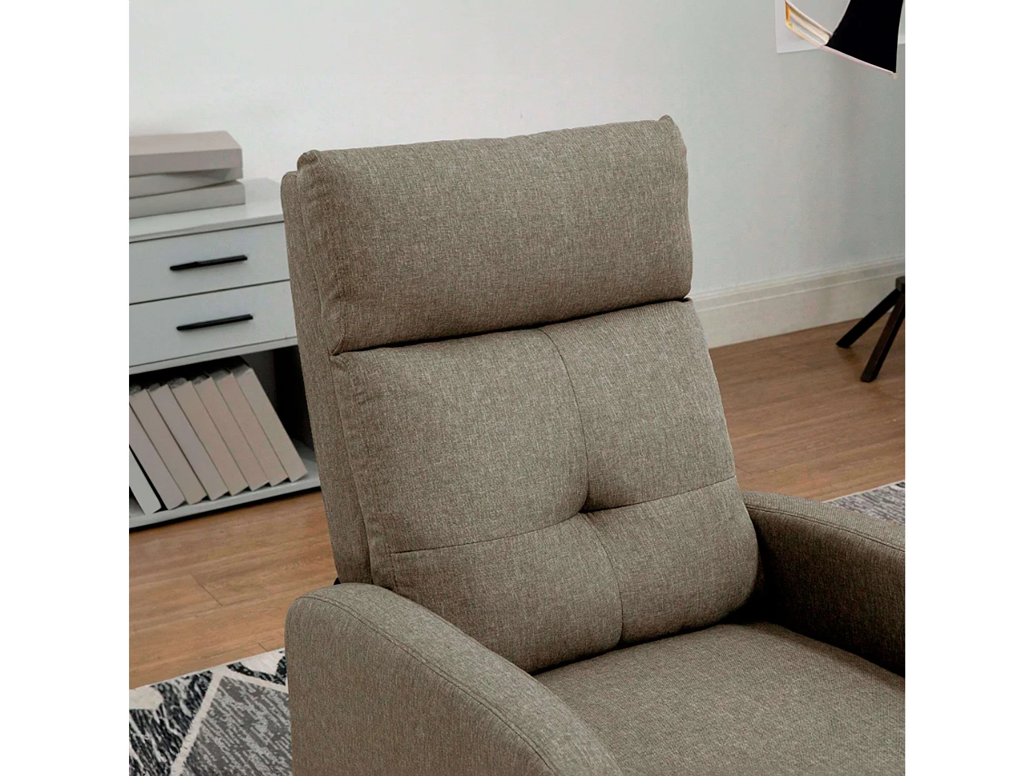 Poltrona reclinável Denmark Brown para sala de estar, 67x98x87 cm