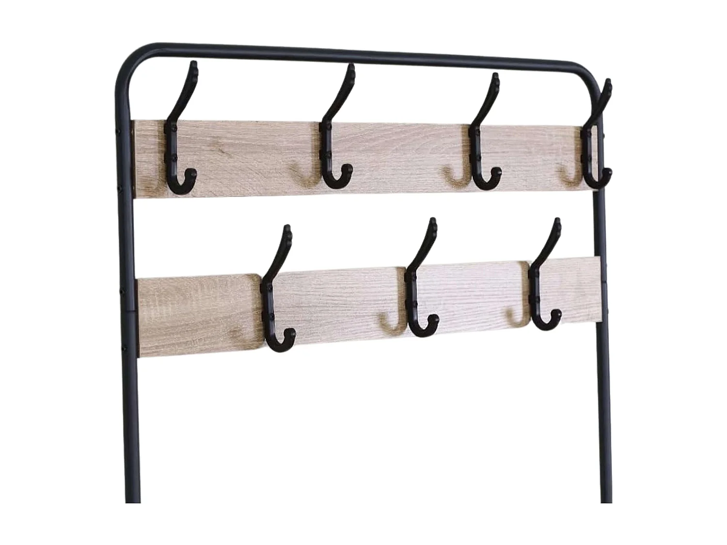 Perchero entrada 2 baldas 7 colgadores roble cambrian negro 80x170x30 cm