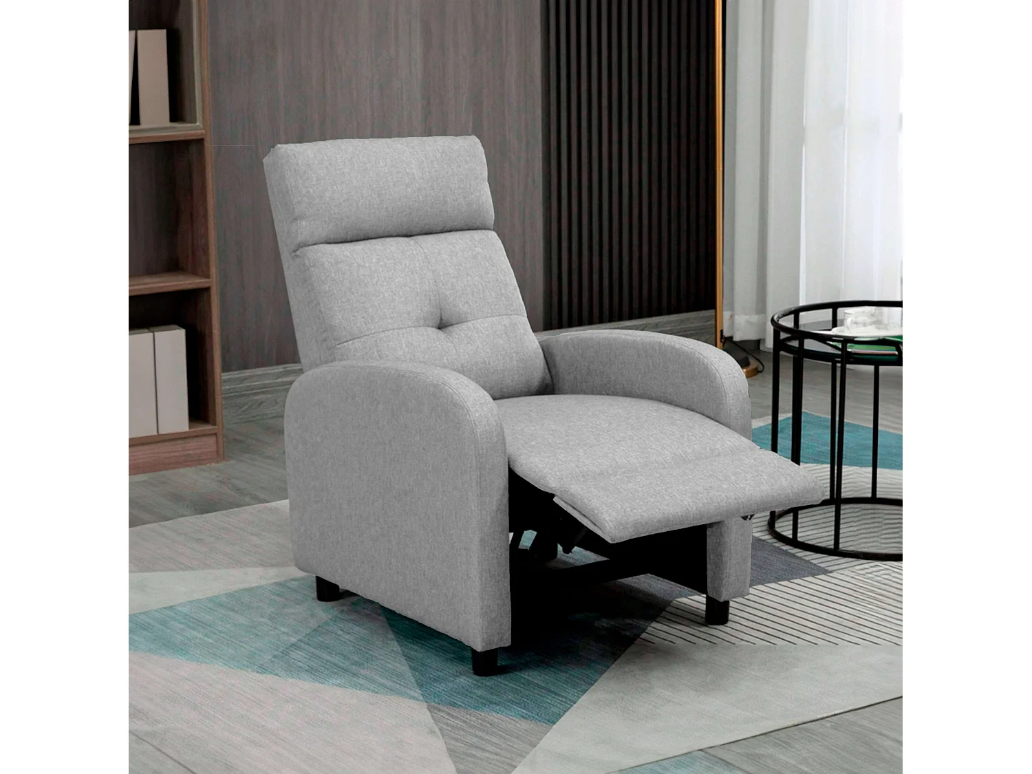 Sillón relax reclinable Denmark gris claro salón 67x98x87 cm