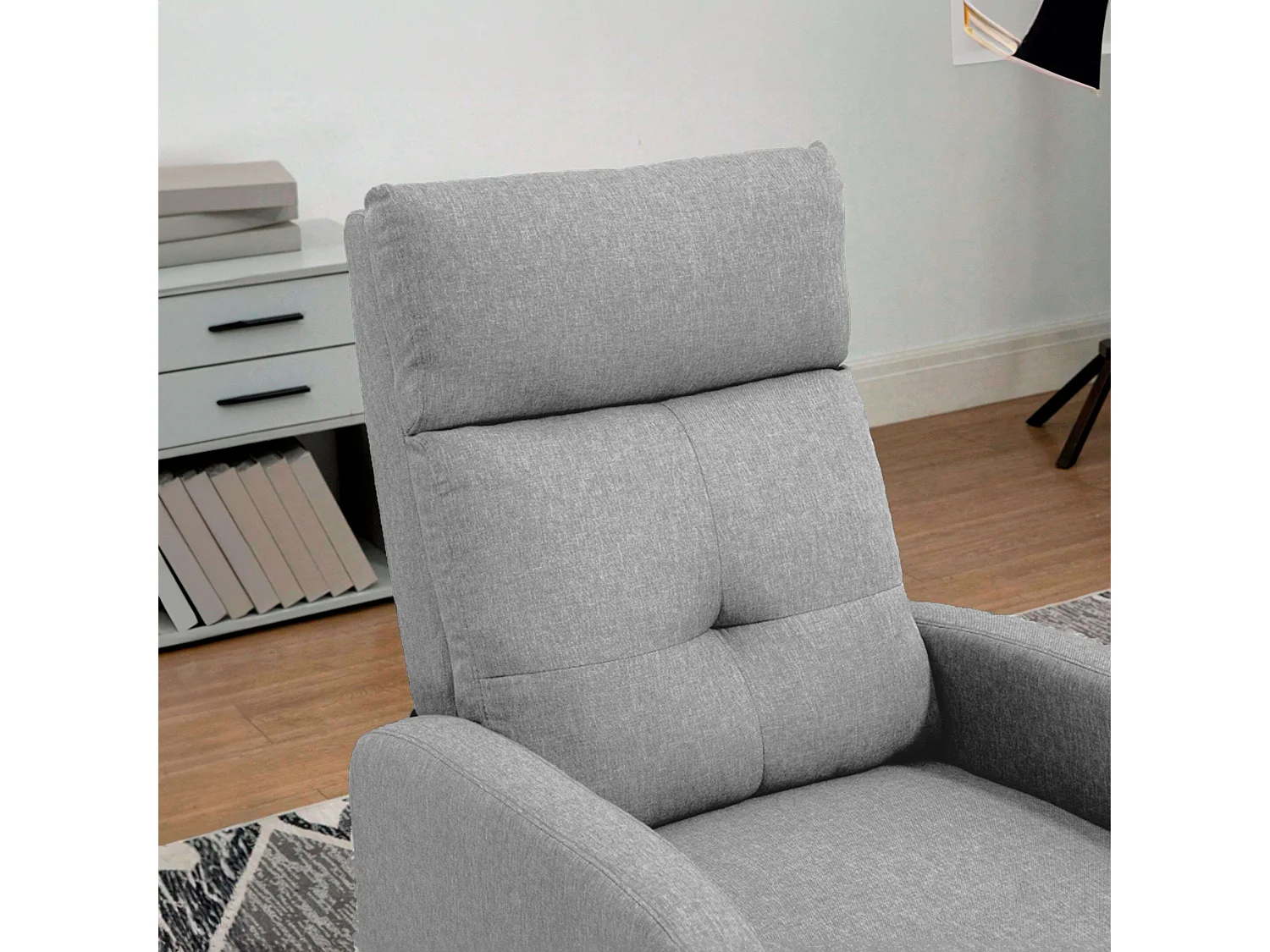 Sillón relax reclinable Denmark gris claro salón 67x98x87 cm