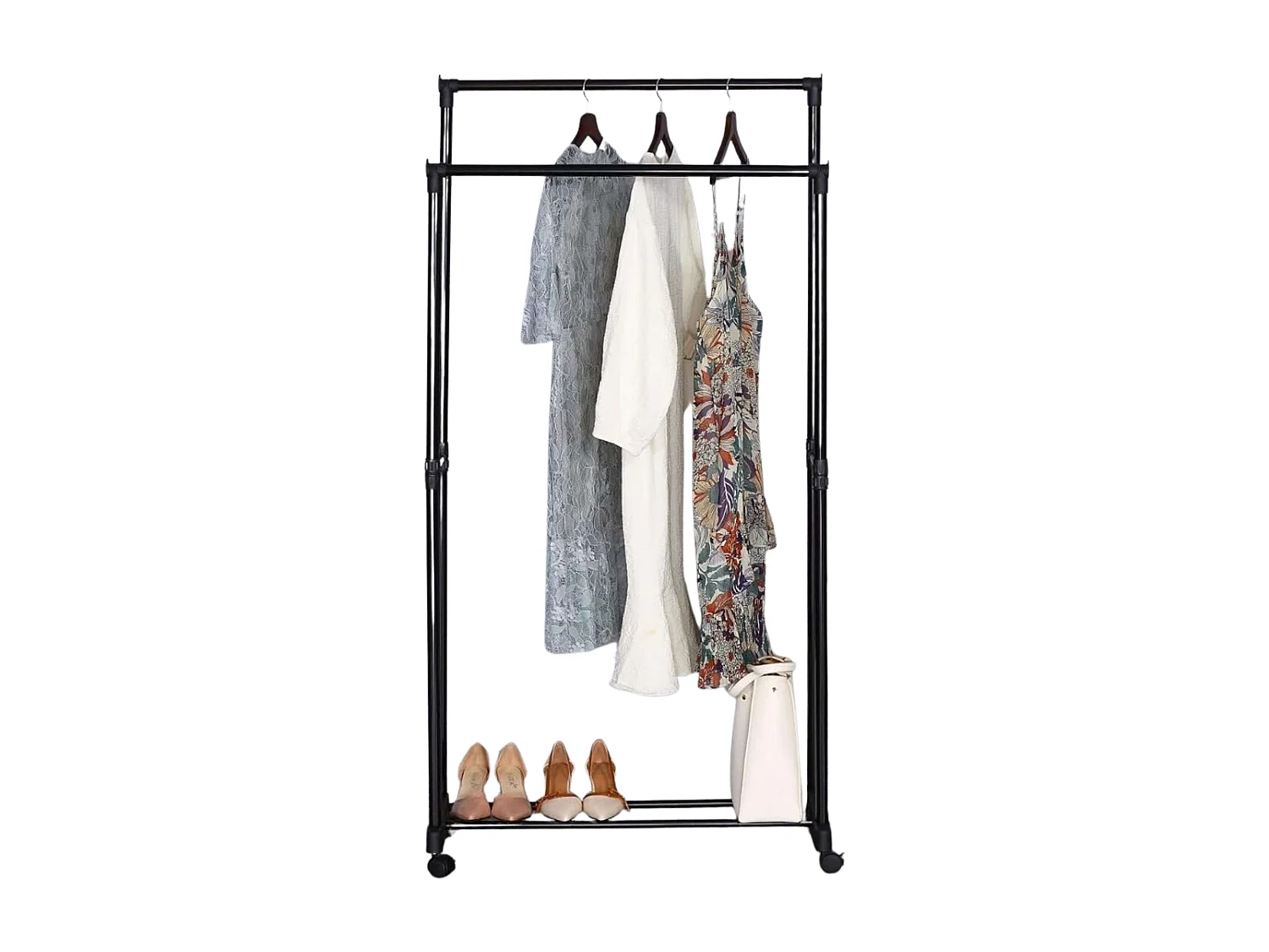 Perchero melamina y metal para recibidor beige 74.5x157x39 cm