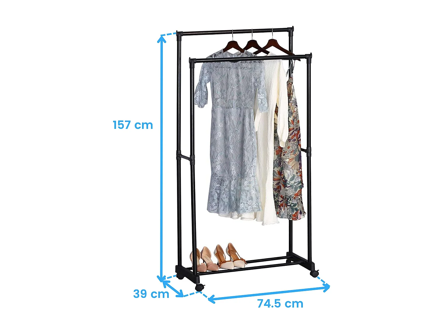 Perchero melamina y metal para recibidor beige 74.5x157x39 cm