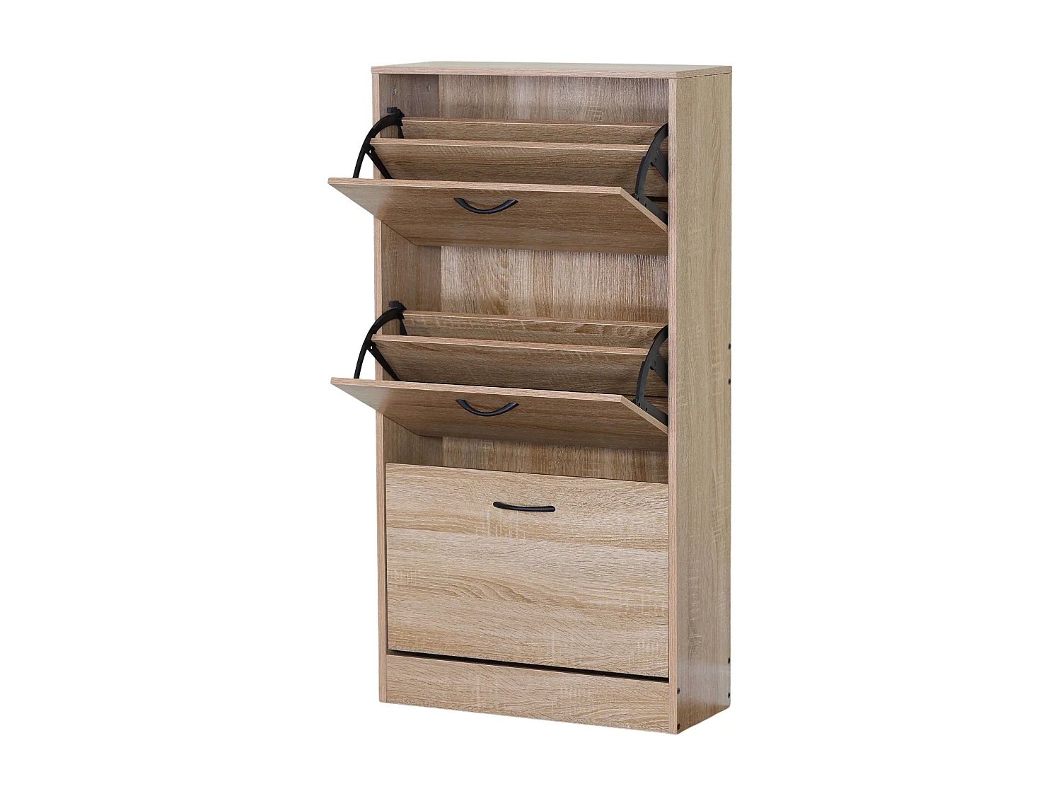 Zapatero Sete 3 puertas roble cambrian roble sonoma y madera claro 18 pares