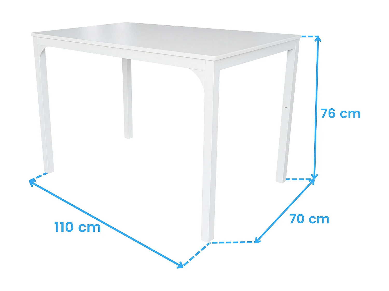 Conjunto de comedor blanco (mesa + 4 sillas) mesa 110x76x70 cm en melamina