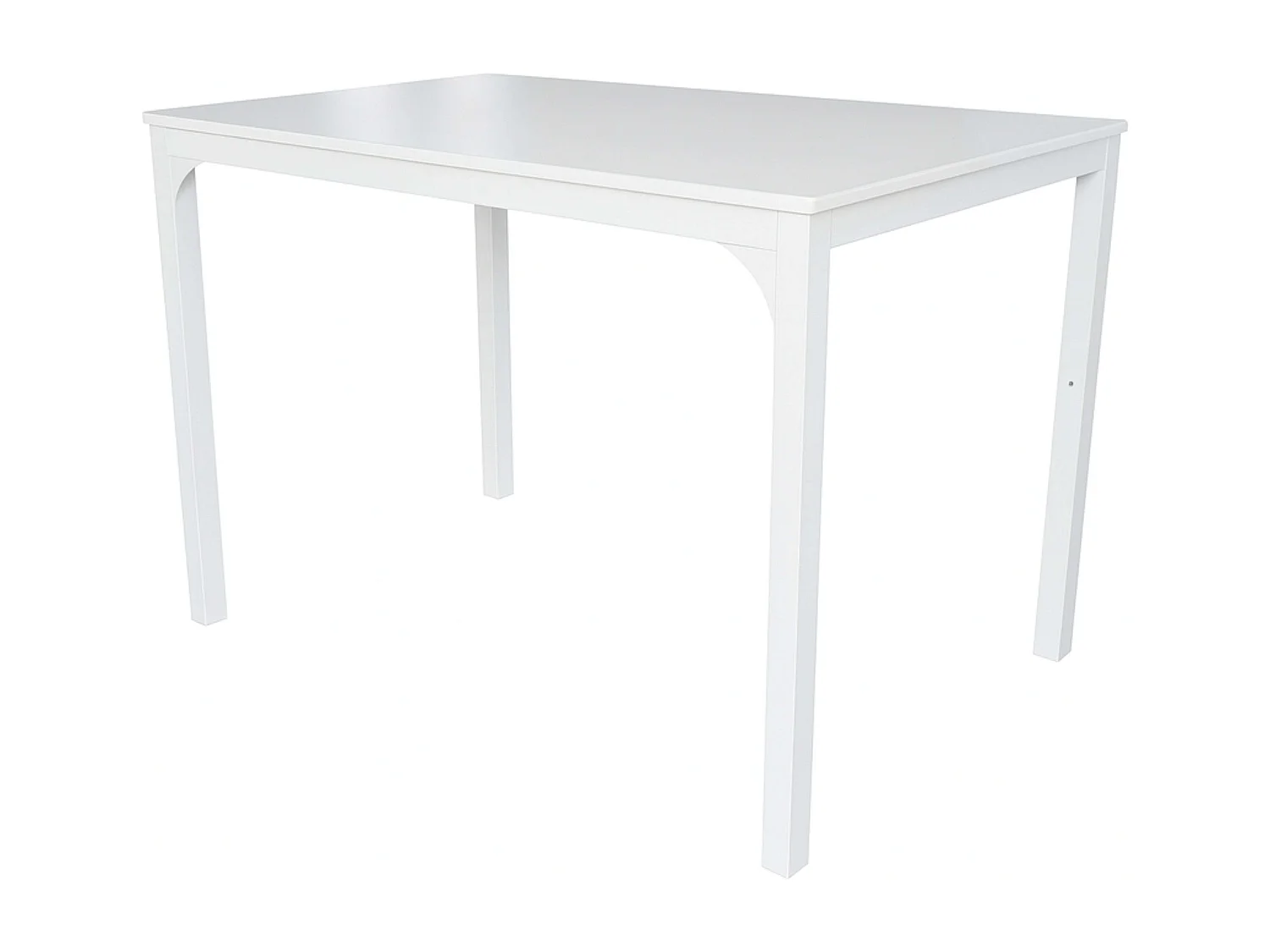 Conjunto de jantar branco (mesa + 4 cadeiras), mesa 110x76x70 cm em melamina.
