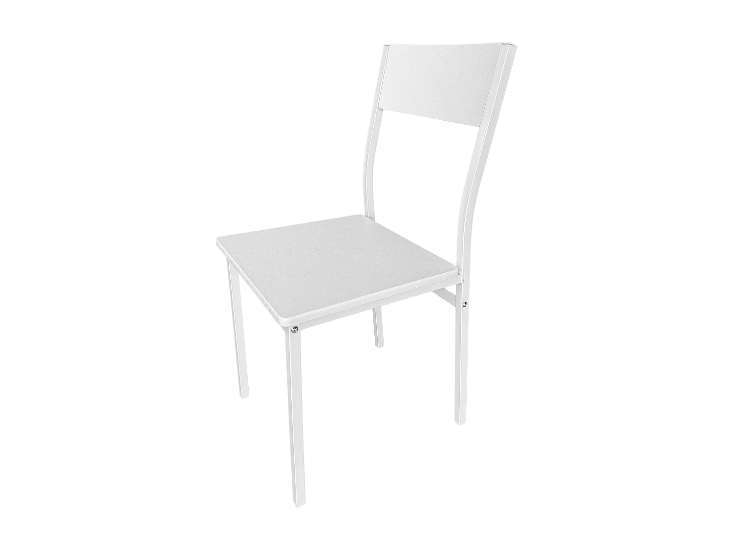 Conjunto de jantar branco (mesa + 4 cadeiras), mesa 110x76x70 cm em melamina.
