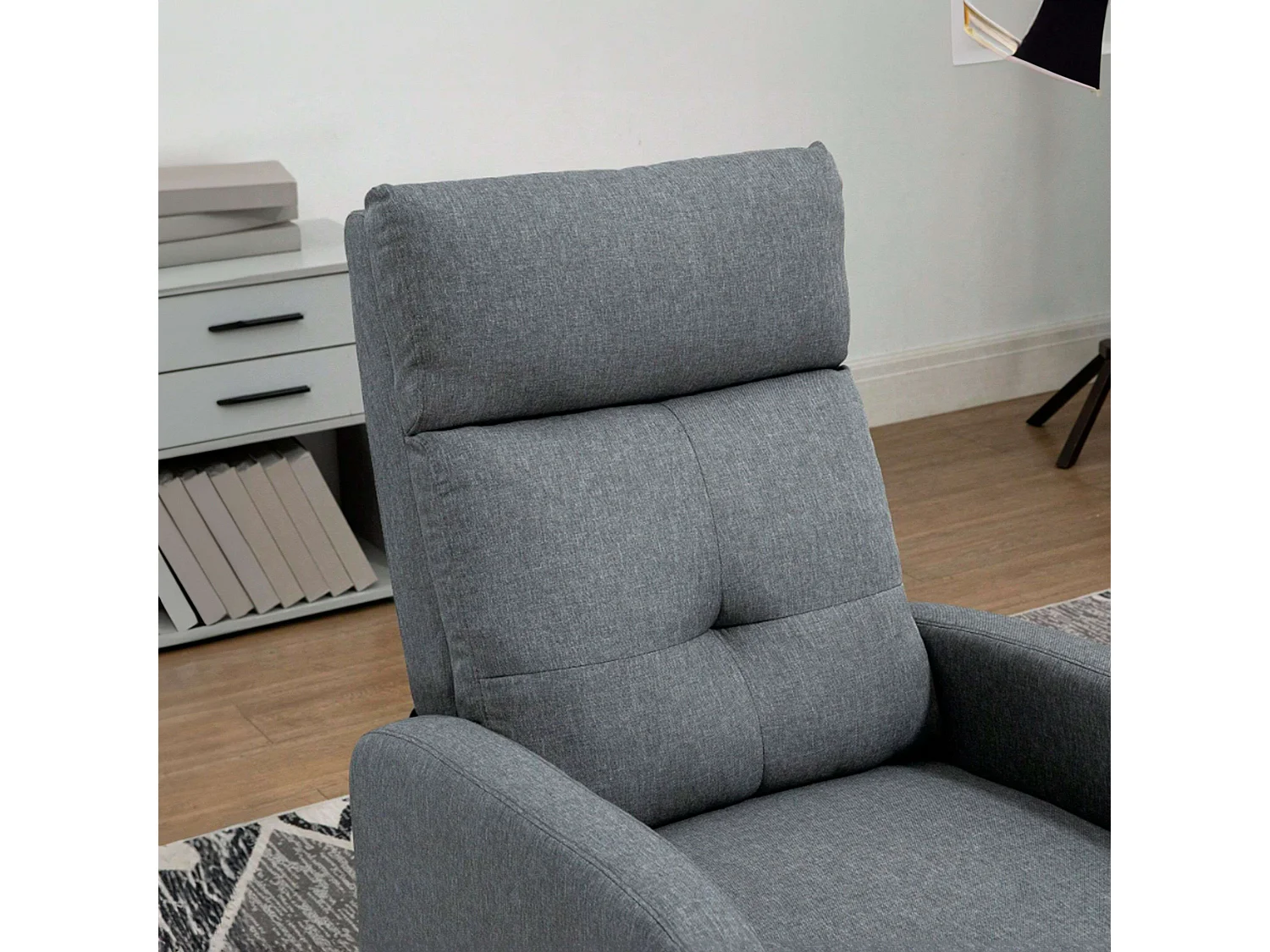 Sillón Relax Reclinable Denmark Salón Gris Melamina 67x98x87 cm