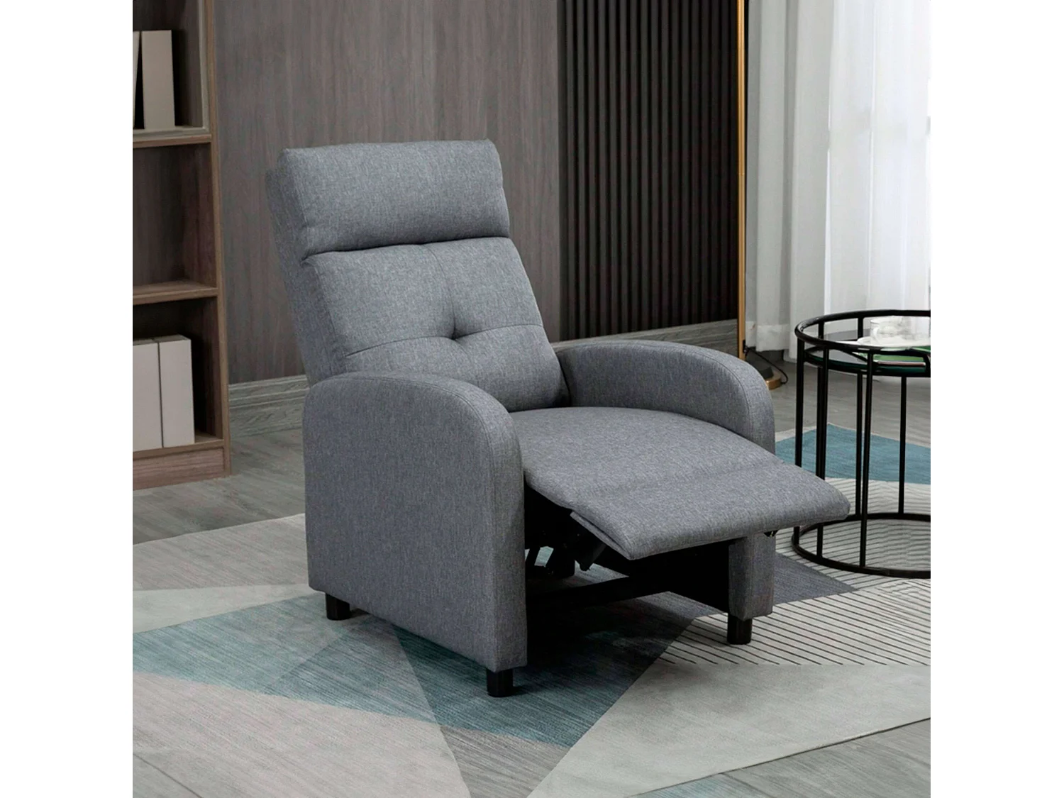 Sillón Relax Reclinable Denmark Salón Gris Melamina 67x98x87 cm