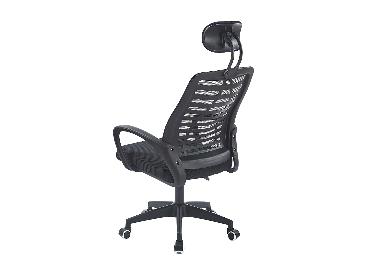 Silla de estudio Ofis giratoria con reposacabezas y apoyabrazos negro