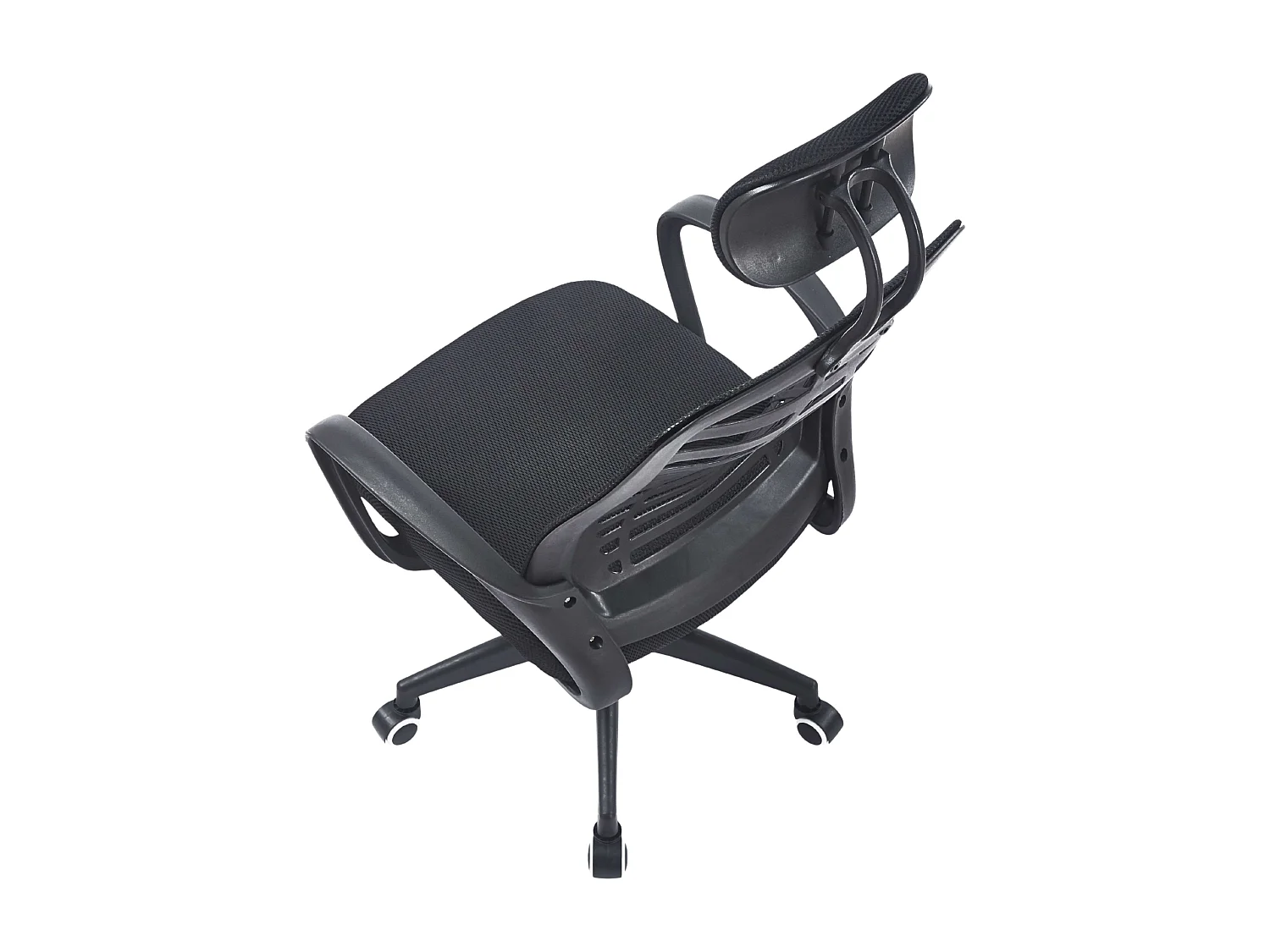 Silla de estudio Ofis giratoria con reposacabezas y apoyabrazos negro