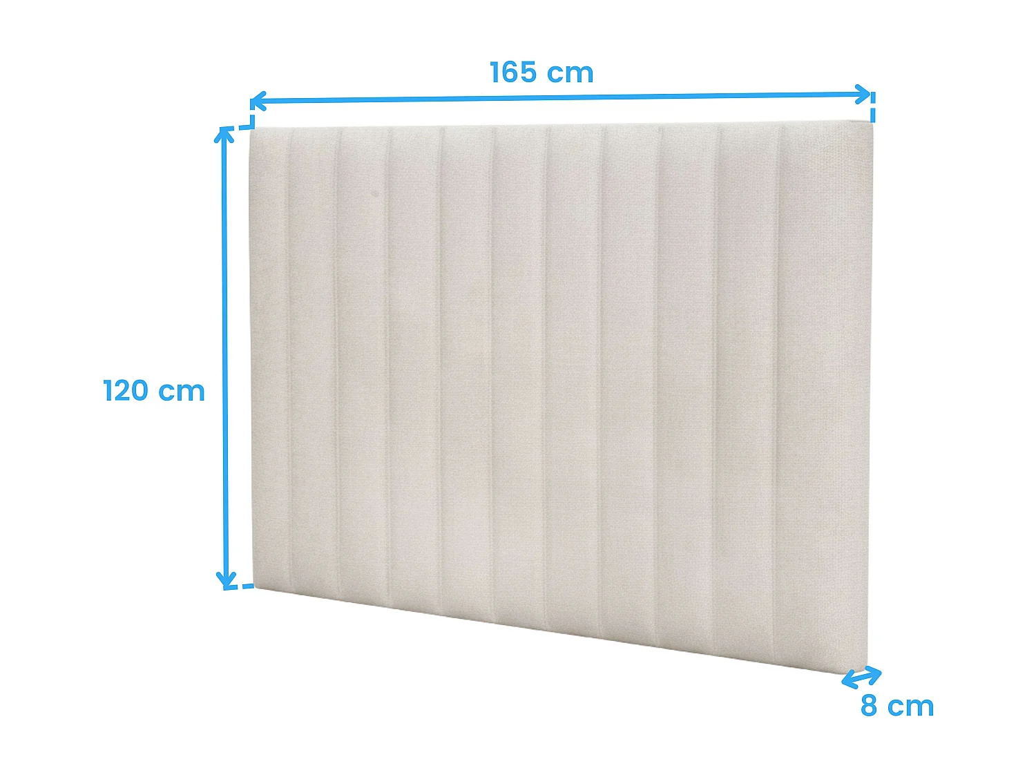 Cabecero Bursa tapizado beige 165x120x8 cm poliéster no desenfundable