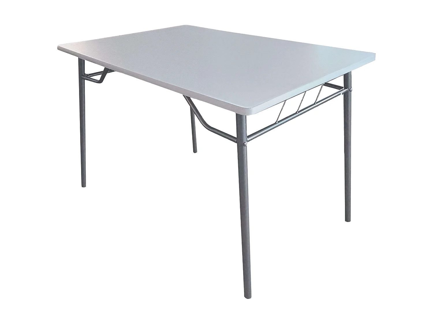 Conjunto de cozinha branco e cinza (mesa 110x76x70 cm e 4 cadeiras) em melamina.