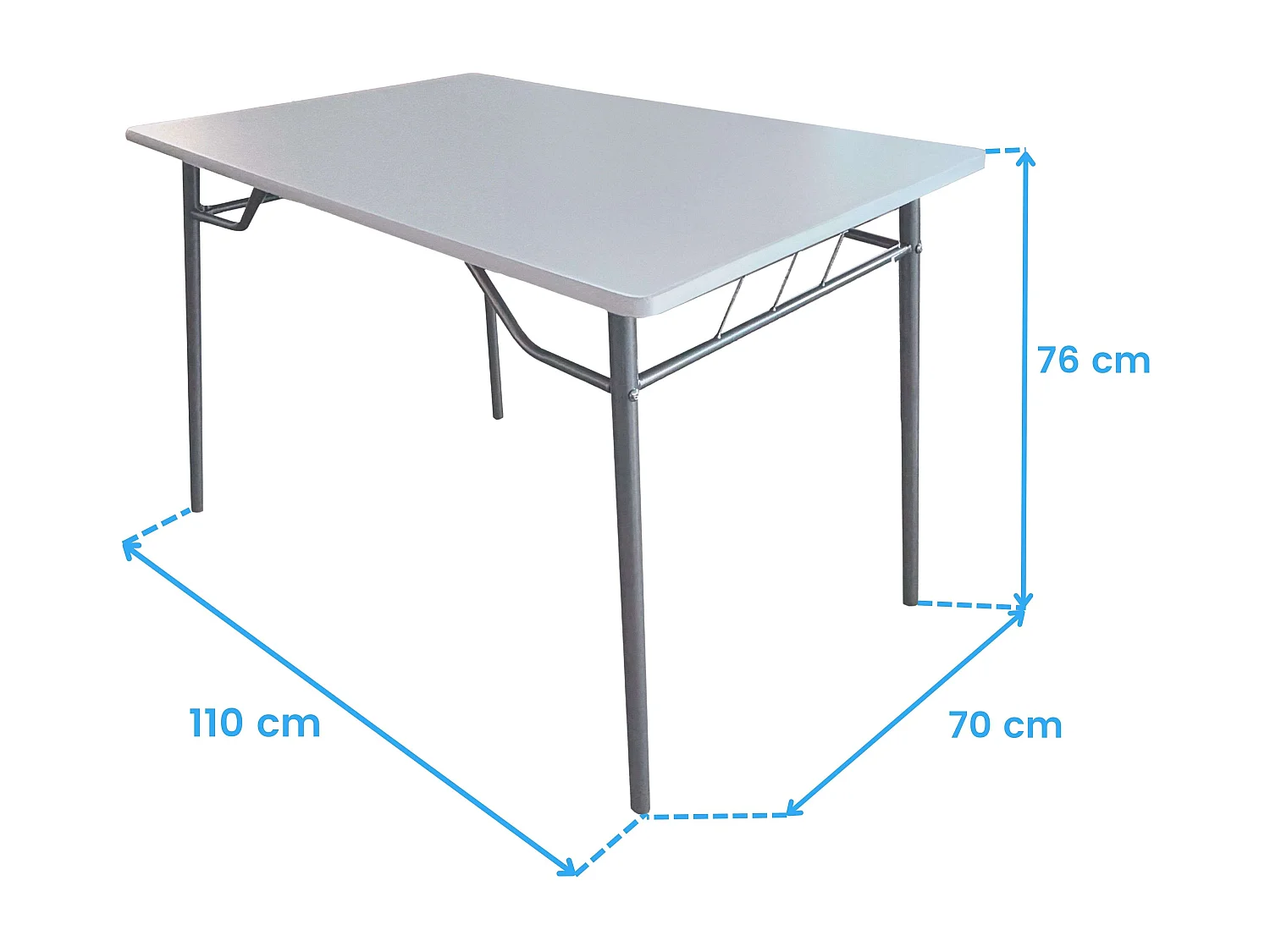 Conjunto de cozinha branco e cinza (mesa 110x76x70 cm e 4 cadeiras) em melamina.