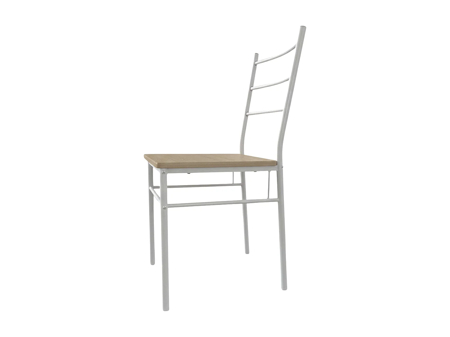 Conjunto cocina en melamina blanco y roble sonoma (mesa 110x76x70 cm y 4 sillas)