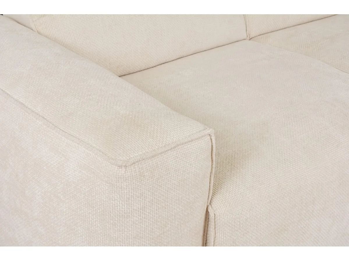 Canapé d'Angle droit avec fonction de couchage Hudson coffre en beige du fabricant -VINOTTI