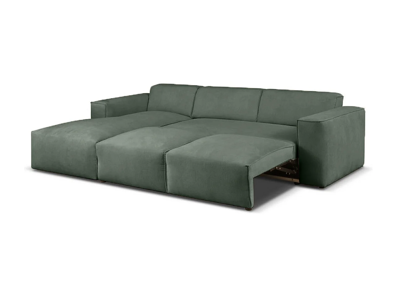 Divano letto angolare sinistro con vano contenitore Hudson in verde bottiglia del produttore - VINOTTI