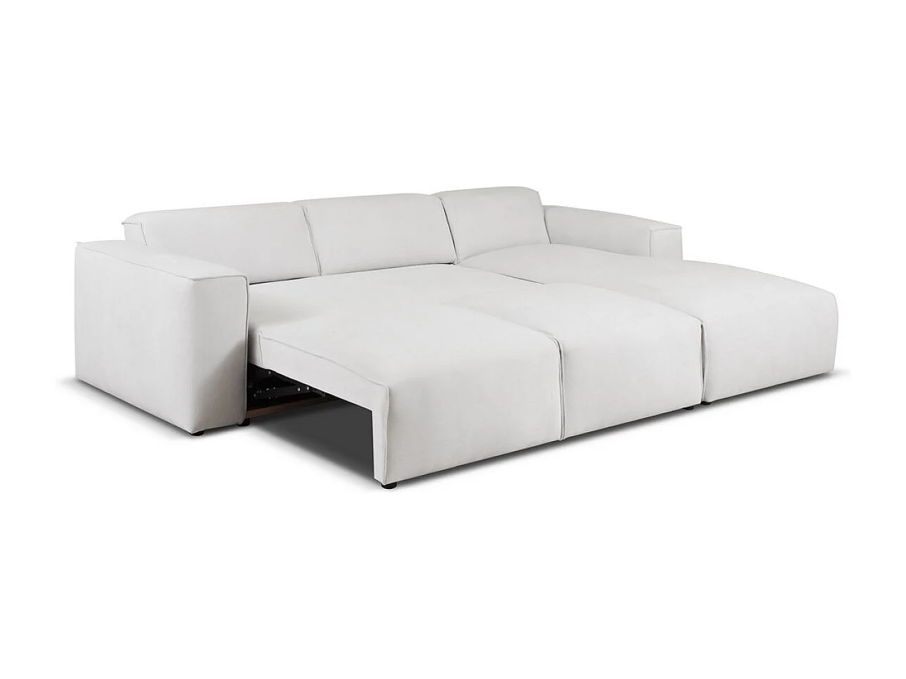 Canapé d'Angle droit avec fonction de couchage Hudson coffre en gris clair du fabricant -VINOTTI