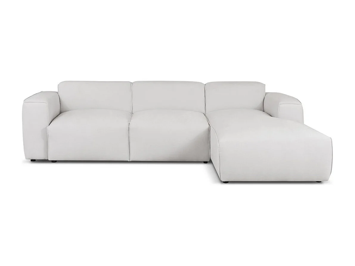 Canapé d'Angle droit avec fonction de couchage Hudson coffre en gris clair du fabricant -VINOTTI