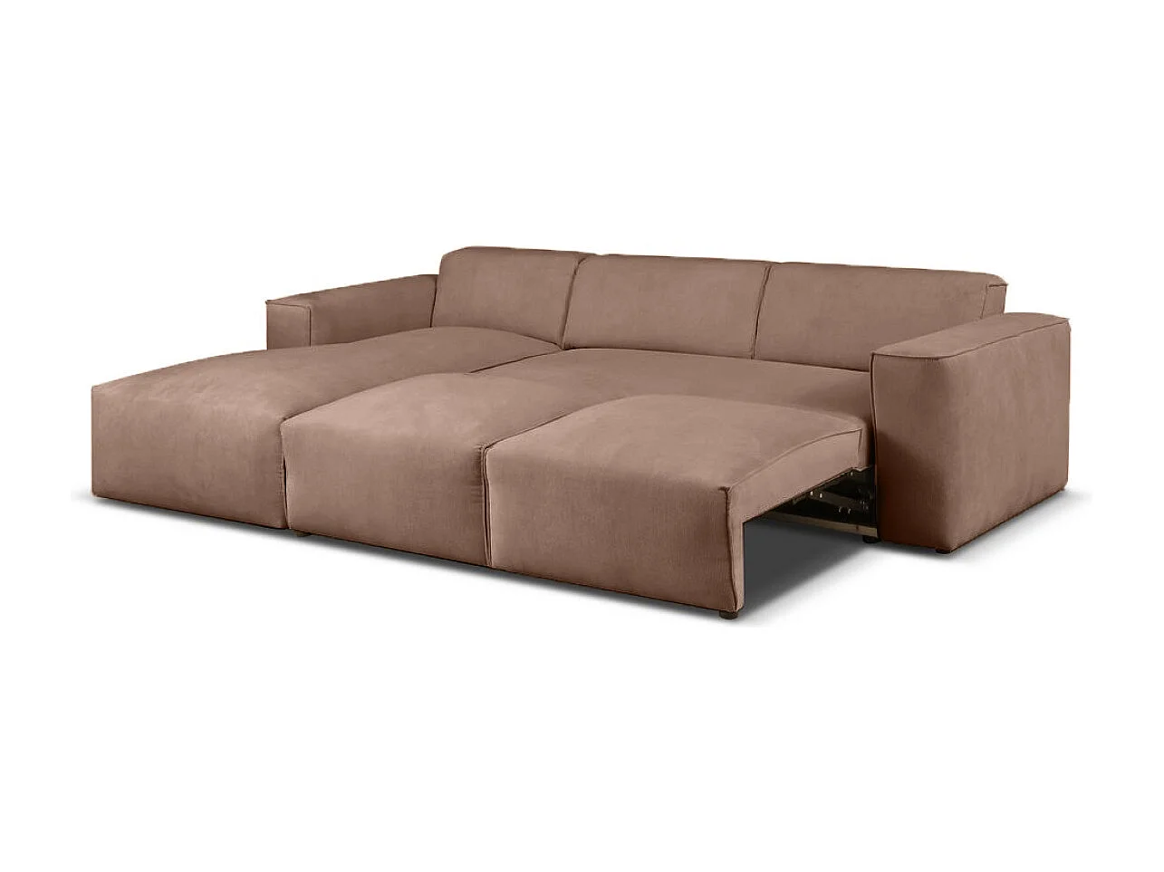 Divano letto angolare sinistro con vano contenitore Hudson in marrone cioccolato del produttore - VINOTTI