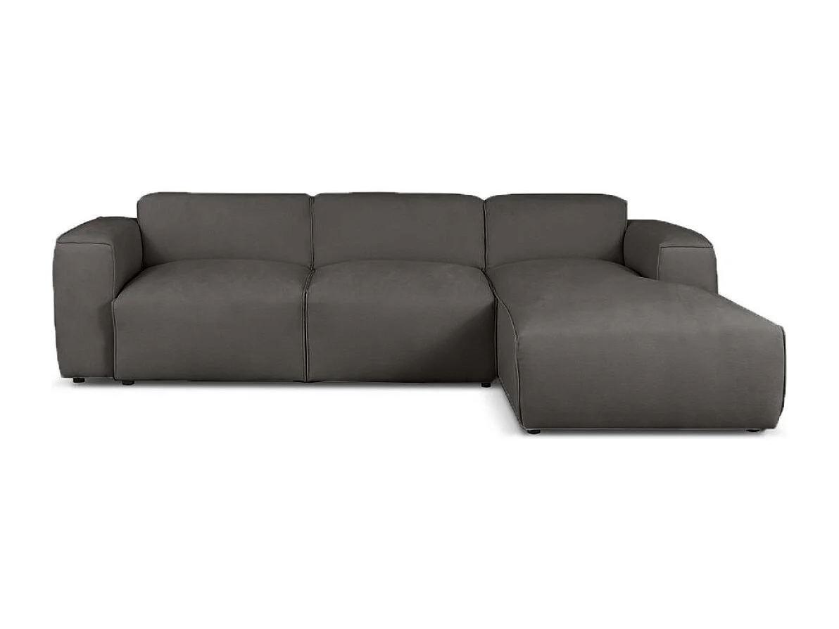 Divano letto angolare destro con vano contenitore Hudson in marrone cioccolato del produttore - VINOTTI