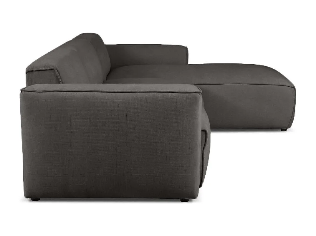 Divano letto angolare destro con vano contenitore Hudson in marrone cioccolato del produttore - VINOTTI