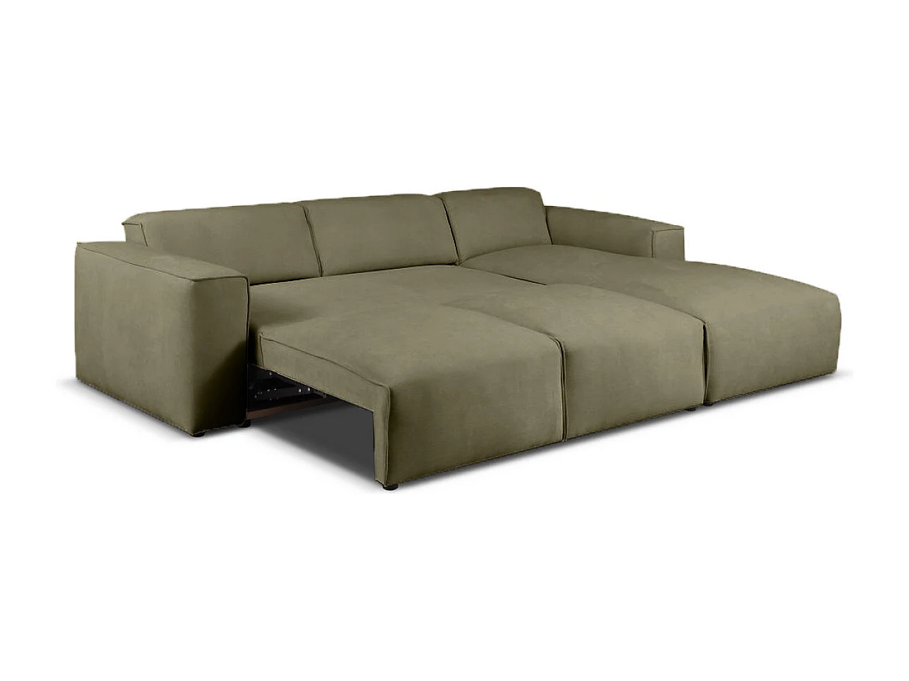 Divano letto angolare destro con vano contenitore Hudson in verde bottiglia del produttore - VINOTTI