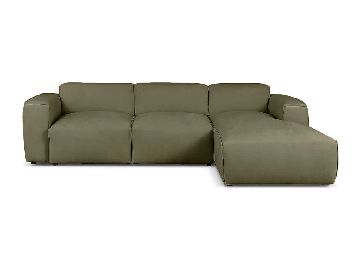 Divano letto angolare destro con vano contenitore Hudson in verde bottiglia del produttore - VINOTTI