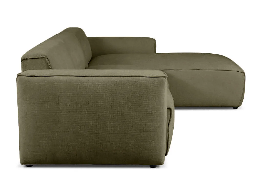 Divano letto angolare destro con vano contenitore Hudson in verde bottiglia del produttore - VINOTTI