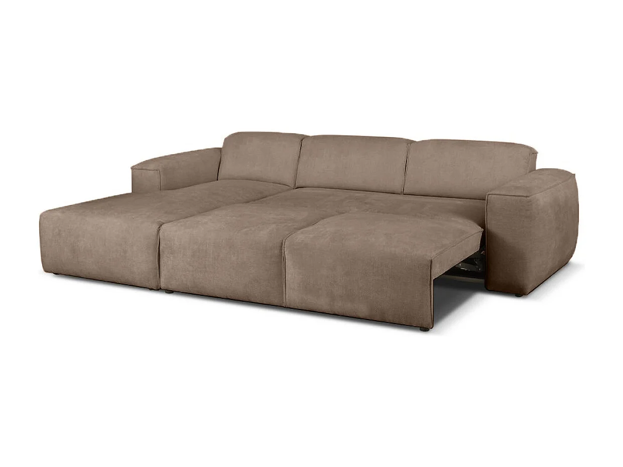 Canapé d'Angle gauche avec fonction de couchage Hudson coffre en brun du fabricant -VINOTTI