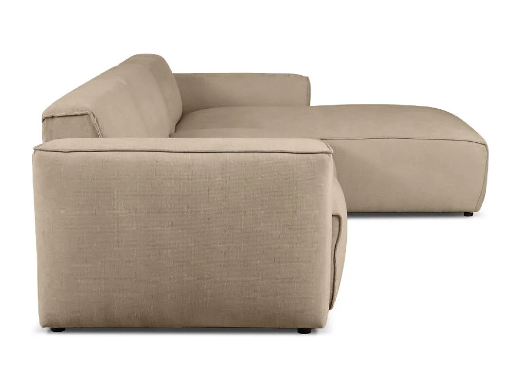 Canapé d'Angle droit avec fonction de couchage Hudson coffre en beige du fabricant -VINOTTI