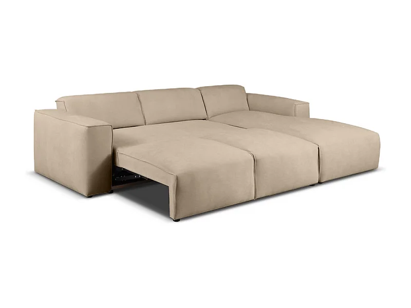 Canapé d'Angle droit avec fonction de couchage Hudson coffre en beige du fabricant -VINOTTI