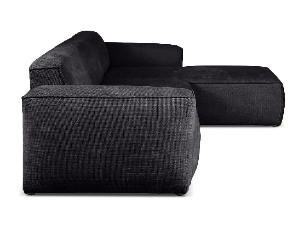 Canapé d'Angle droit avec fonction de couchage Hudson coffre en noir du fabricant -VINOTTI