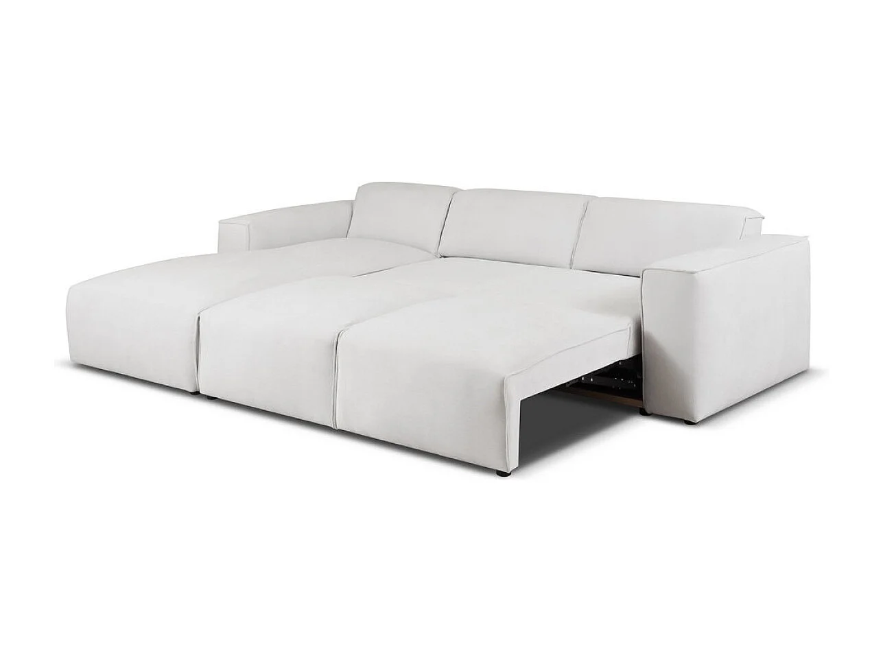 Divano letto angolare sinistro con vano contenitore Hudson in grigio chiaro del produttore - VINOTTI