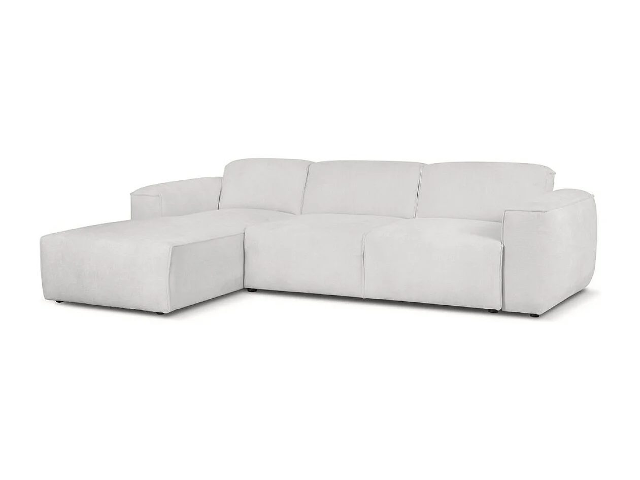 Linker hoekslaapbank Hudson met slaapfunctie en opbergbox in lichtgrijs – van de fabrikant VINOTTI