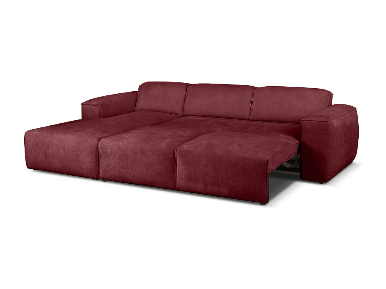 Canapé d'Angle gauche avec fonction de couchage Hudson coffre en bordeaux du fabricant -VINOTTI