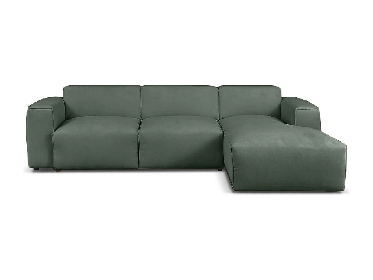 Divano letto angolare destro con vano contenitore Hudson in verde bottiglia del produttore - VINOTTI